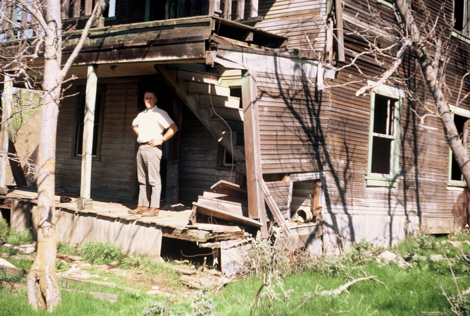 Photo of Wally Callan on Newville Hotel porch