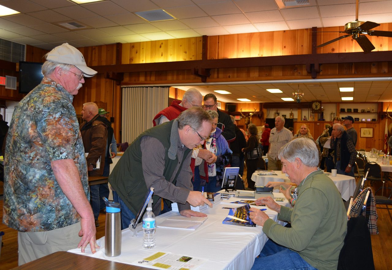 Steven T. Callan signing books for the Rooster Tails Fishing Club of Northern California