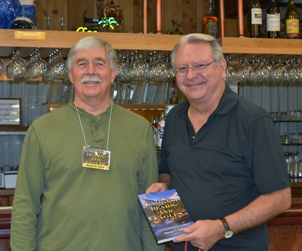 Steven T. Callan with Jim Petruk, president of the Rooster Tails Fishing Club of Northern California