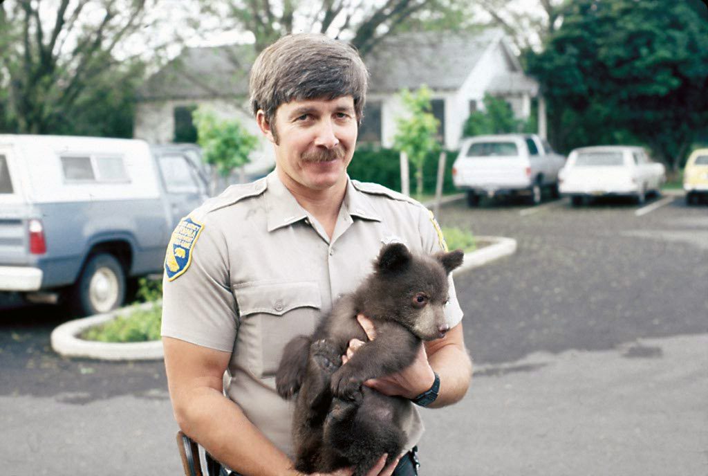 Author Steven T. Callan with one of three orphaned black bear cubs, circa 1981