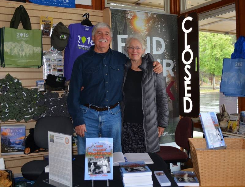 Author Steven T. Callan and friend at the Whiskeytown National Recreation Area book signing for his new book, THE GAME WARDEN'S SON