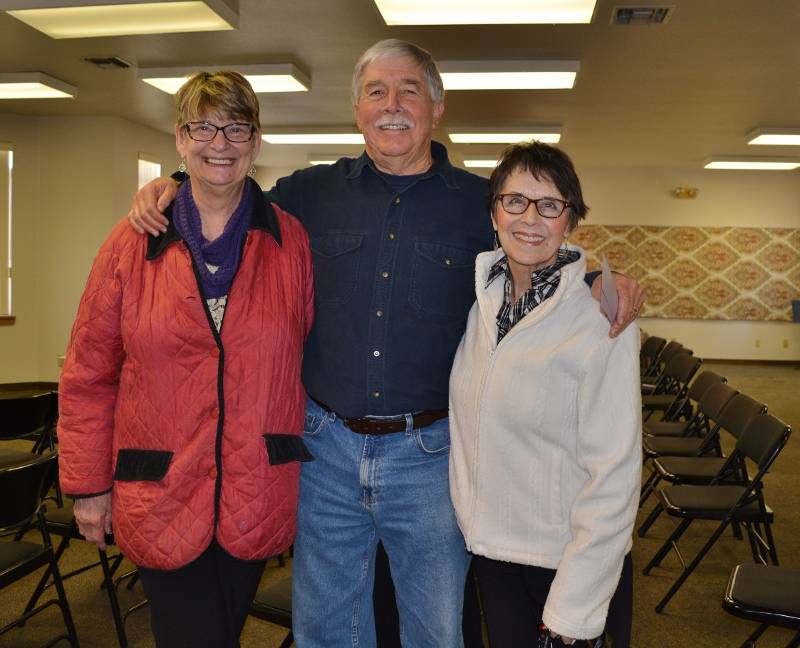 Author Steven T. Callan with, from left to right, Jennifer Levens and Sharon Owen of Redding Writers Forum during Steve's visit to discuss his book The Game Warden's Son.