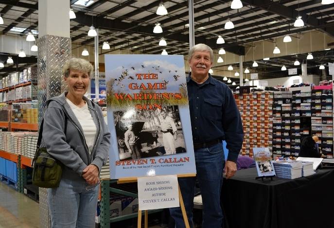Author Steven T. Callan and friend at a book signing for The Game Warden's Son at the Redding Costco Store on February 4, 2017