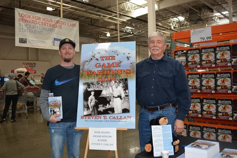 Author Steven T. Callan and friend at the book signing for THE GAME WARDEN'S SON at the Chico Costco
