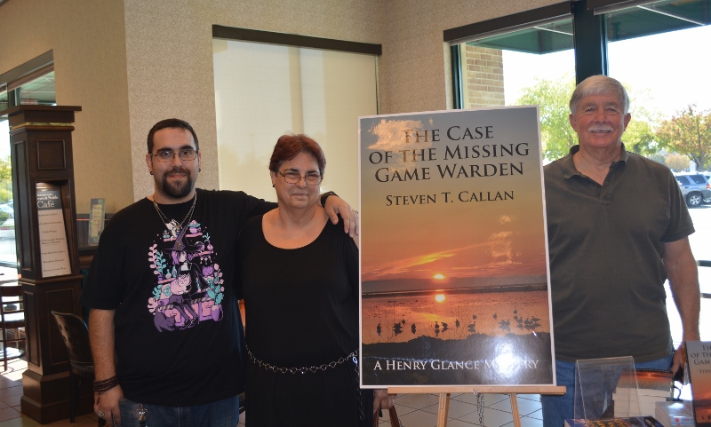 Making new friends at author Steven T. Callan's recent book signing for The Case of the Missing Game Warden at the Chico Barnes and Noble