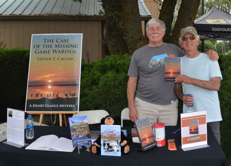 Author Steven T. Callan and friend at the author's recent book signing at Redding's Fly Shop