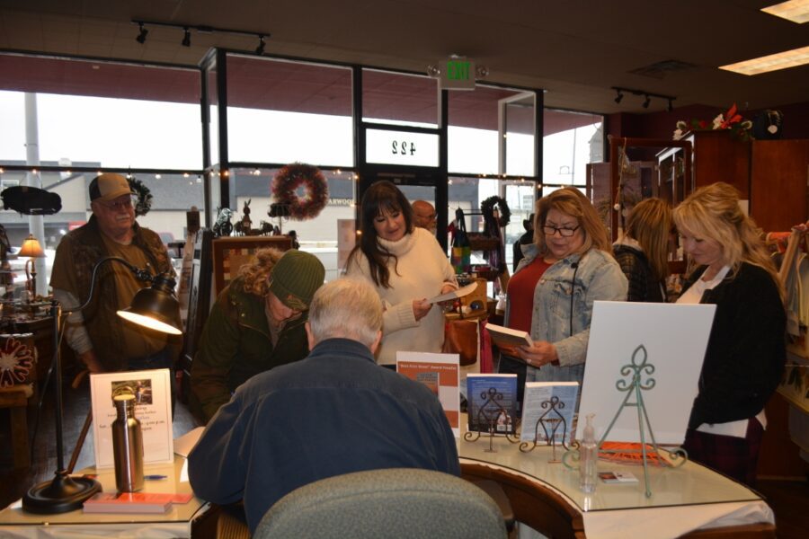 Author Steven T. Callan and friends at his book signing at Orland's Rusty Wagon boutique