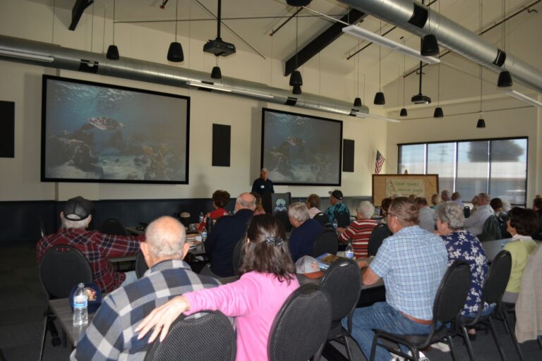 Author Steven T. Callan speaks to the Colusi County Historical Society about his writing career and his latest novel, The Outlaw from Newville, in Orland.